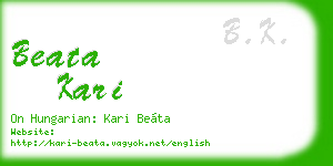 beata kari business card