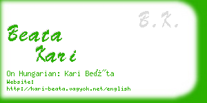 beata kari business card